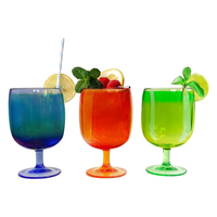 Verres à vin empilables à tige en plastique de 12 oz, gobelet à vin et eau en plastique acrylique de 12 oz gobelets empilables