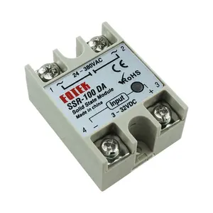 SSR-100DA DC Ke AC SSR 100A Arus Beban Fase Tunggal Relay Keadaan Padat