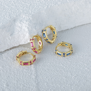 CANNER Colored Diamond Fine Jewelry 925 Sterling <b>Silver</b> Designer <b>Hoop</b> <b>Earrings</b> <b>Women</b> 18K Vintage Zircon Beautiful Huggie <b>Earring</b> - Product Image 4