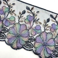 Motifs en dentelle perlée bohème sur mesure, grandes quantités, appliques en tulle pour marques de mode et robes de mariée