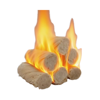 Allume-feu cylindriques en bois naturel et cire de paraffine avec logo personnalisé - Allume-feu portables coupe-vent pour grillades et cuisson en extérieur