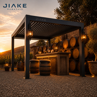 Pergola en aluminium Jiake 6063-T5 avec toit à lames motorisées pour cabane en bord de lac, patio arrière, jardin extérieur, gazebo, pavillon