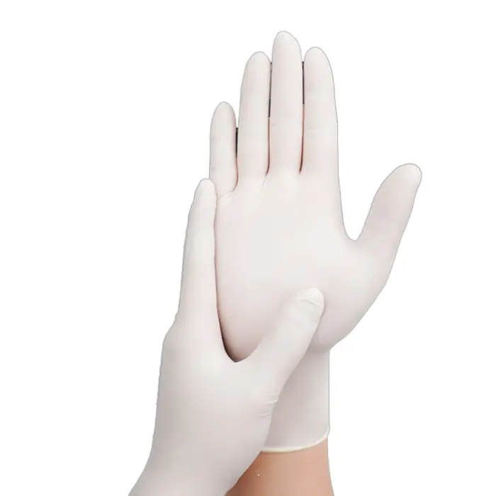 GI 4 Mil Chemical Resistant Powder Free Disposable White Blue 9inch Industrial Work Nitrile Gloves