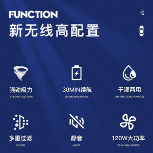 Aspiradora de mano para coche, 0,5l, 12V, batería recargable, uso Dual en seco y húmedo, colector de polvo portátil de alta succión - Product Image 3