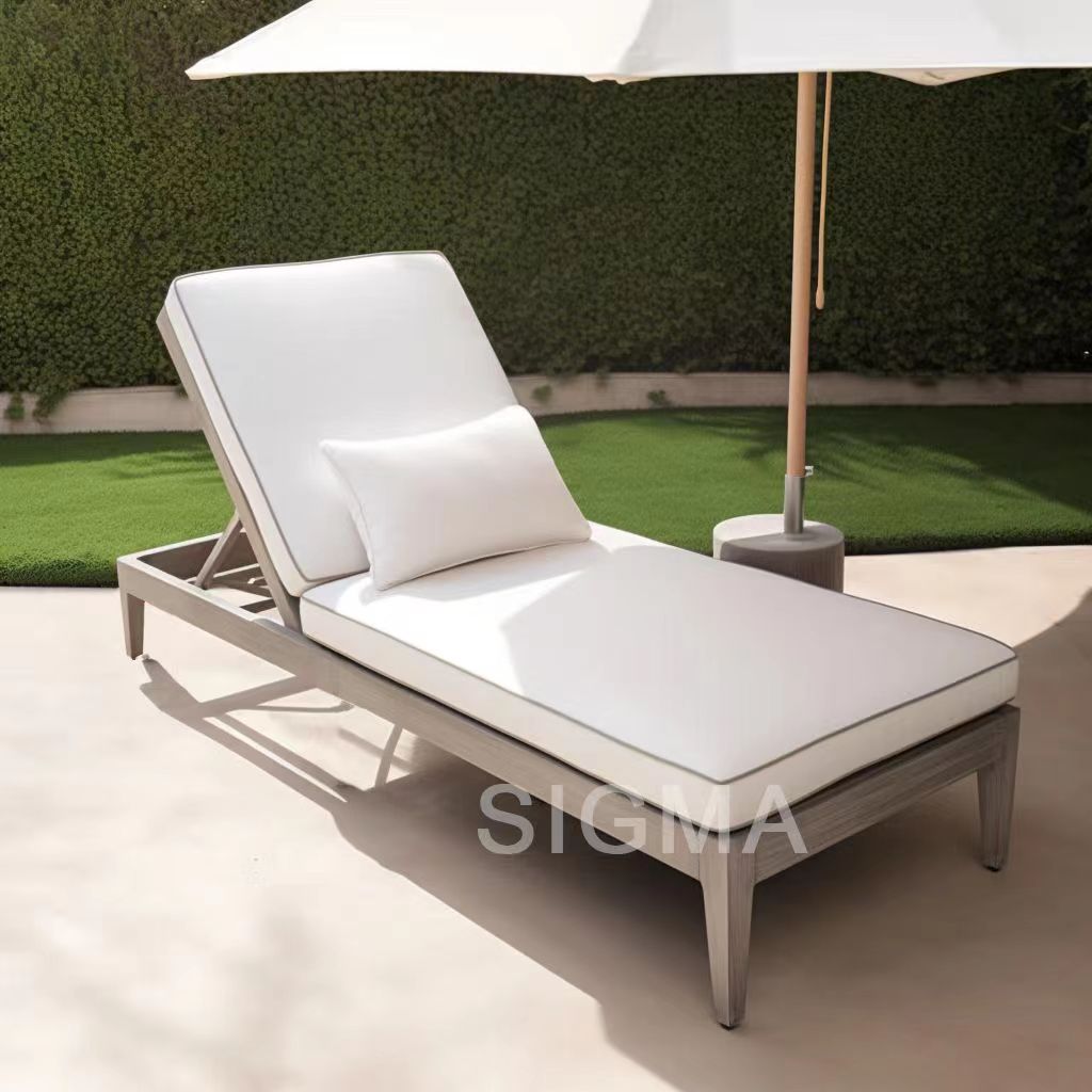 luxury hotel pool chaise lounge outdoor teak beach garden sun break daybed