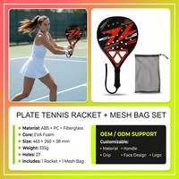 Raquette de tennis en ABS+PC, fibre de verre, noyau intérieur en EVA, 27 trous, absorption des chocs, portable, haute résistance, un sac, OEM/ODM bienvenus