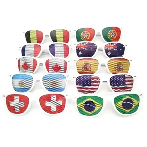 Logo personnalisé impression drapeau national autocollant lunettes plastique protection UV lunettes de soleil pour applaudir