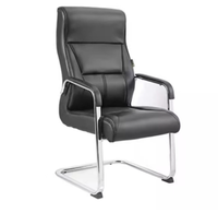 Chaise de bureau exécutive moderne et contemporaine à dossier haut en cuir, structure en aluminium, design ergonomique, siège pivotant, école, hôpital, hôtel