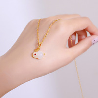 Collier en or 14 carats anti-ternissement Resoul, style coréen mignon, avec jade et opale blanche, chaîne minimaliste pour filles, bijou porte-bonheur