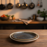 Plato Hondo Coupe Moon Brown de 23 cm con Esmalte Texturizado para Servir Comida