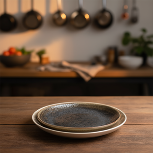 Piatto fondo Moon Brown Coupe 23 cm con smalto testurizzato per servire il cibo - Product Image 2
