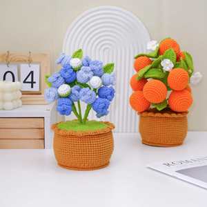 Planta en Maceta de Hilo Hecha a Mano, 10-30 CM, Bonita Planta de Fresa, Naranja y Arándano para Decoración del Hogar u Oficina, Juguetes de Plantas Simuladas - Product Image 3
