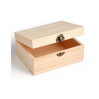 Boîte en bois naturel non peint en pin avec couvercle à charnières, forme personnalisée, pour artisanat de table, rangement DIY, enseignes murales