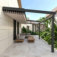 Pergola pliante en aluminium avec revêtement en poudre imperméable, qualité stable, auvent rétractable pour hôtel et restaurant, 15 ans d'expérience en usine