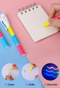 Nouveaux marqueurs magiques à lumière UV créatifs, 3 couleurs d'encre disparaissante, messages secrets invisibles, stylo magique pour enfants avec lumière UV pour la peinture - Product Image 5
