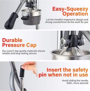 मैनुअल कास्ट आयरन स्टेनलेस स्टील वाणिज्यिक साइट्रस जूसर पेशेवर नींबू/नारंगी/अंगूर का निचोड़ पोर्टेबल आसान साफ - Product Image 5