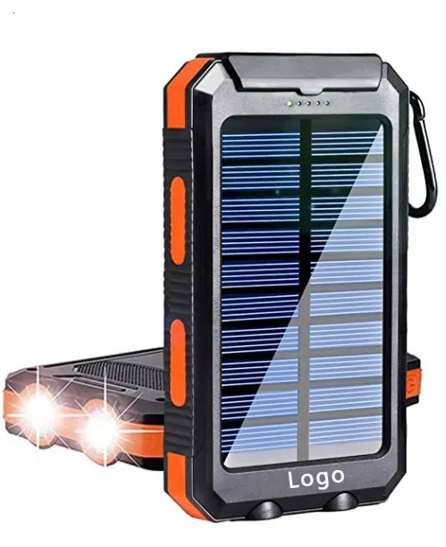 IP67 IPX6 étanche banque d'alimentation solaire 20000mah chargeur solaire étanche 10000mah 8000mah banque d'alimentation portable pour cellule