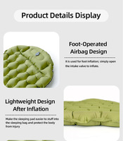 Matelas de camping auto-gonflant double en TPU, imperméable, léger et durable, avec pompe à pied intégrée pour l'extérieur