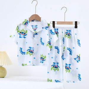 Kedatangan Baru Setelan Anak Lengan Pendek Katun Pakaian Rumah Musim Panas Anak Laki-laki Pakaian Piyama Anak Perempuan Pakaian Musim Panas - Product Image 6