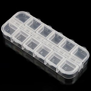 Caixa de Armazenamento para Unhas com 6/12 Compartimentos, Estojo Vazio de Acrílico para Pó de Manicure, Contas, Gemas, Strass, Joias para Unhas, Ferramenta DIY para Unhas - Product Image 1