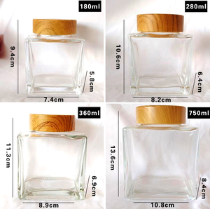 <span class=keywords><strong>Pot</strong></span> de confiture de nid d'oiseau en verre de haute qualité avec couvercle en plastique en vrac, carré et élégant - Product Image 4