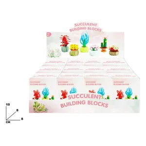 Bloques de Construcción de Suculentas, Sets de Plantas en Miniatura para Niños de 6+ Años, Juego de Regalo Creativo, 8x8x10cm - Product Image 1