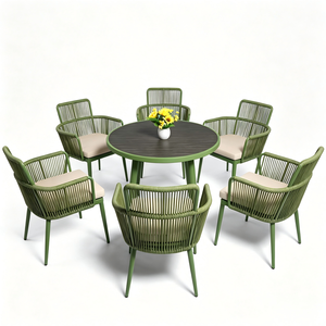 Muebles de Exterior para Cafetería y Restaurante, Sillas de Patio y Terraza, Juego de Jardín de Cuerda Tejida, Sillas de Jardín - Product Image 4
