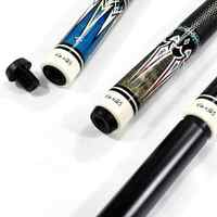 Tongkat Biliar Serat Karbon 2-Piece Center Joint 12.5mm dengan Pegangan Kulit Panjang 147cm untuk Snooker & Pool