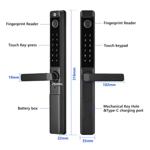 Eseye – poignée de porte intelligente électronique sans clé TTlock, serrure de porte coulissante en verre avec empreinte digitale