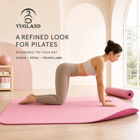 Tapete de Yoga Ortopédico Yugaland de Doble Color TPE, Colchoneta de Ejercicio con Amortiguación de Alto Rebote para Fisioterapia, Venta al Por Mayor de Fábrica