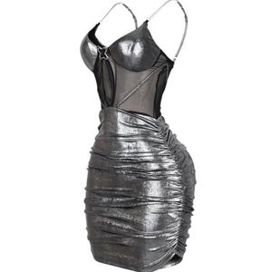 ชุดเดรสออกงานกลางคืนแบบใหม่คุณภาพสูงสำหรับผู้หญิง ทรงเว้าต่ำ ดีไซน์หรูหรา เหมาะสำหรับงานปาร์ตี้และไนท์คลับ สไตล์เซ็กซี่รัดรูปทรงมินิ - Product Image 4