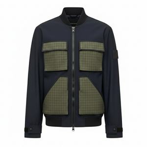 Chaqueta Casual de Poliéster con Cierre y Cuatro Bolsillos a Cuadros Clásicos de Diseño Nuevo de TOPSHOW para Hombre - Product Image 1
