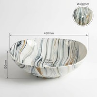 Lavabo artistique en céramique émaillée à motif marbre, cuite à haute température, pour salle de bain