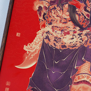 Peintures anciennes de Guan Gong de style chinois, ornements de table pour <span class=keywords><strong>le</strong></span> bureau et la maison, artisanat en laiton, collection de décorations, signification porte-bonheur - Product Image 4