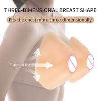 OEM/ODM XINXINMEI Formes de Seins Triangulaires Réalistes 100% Silicone pour Hommes Travestis 2400g/paire Grande Taille Beige Mamelons Naturels