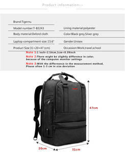Mochila para Portátil Tigernu al por Mayor con USB, Impermeable, de Gran Capacidad, para Trabajo y Viajes, para Hombre - Product Image 2