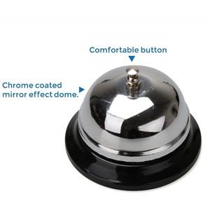 Sonnette <span class=keywords><strong>sans</strong></span> <span class=keywords><strong>fil</strong></span> colorée à prix de gros, sonnette de bureau, sonnette de table pour le thé, l'école, le restaurant, sonnette en acier argenté - Product Image 5