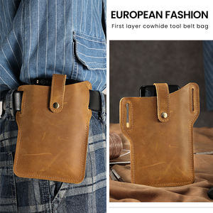 Offre Spéciale <span class=keywords><strong>ceinture</strong></span> en cuir véritable pour hommes Style Vintage support de téléphone en cours d'exécution avec boucle de pochette de <span class=keywords><strong>ceinture</strong></span> - Product Image 3