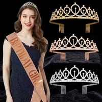 Diadème de Mariée Plaqué Or et Argent avec Pompon, Couronne, Étoile, Feuille et Strass – Coiffe de Luxe pour Mariage, Concours de Beauté et Tapis Rouge pour Filles