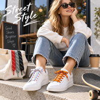 Lacets personnalisés épais tissés à motif Dash, sélection multicolore, pour chaussures de skate décontractées, style urbain, OEM Mingjia