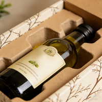Boîte d'expédition en carton rigide personnalisée pour bouteille d'huile d'olive verte, boîte cadeau de luxe pour huile d'olive avec insert personnalisé pour bouteille