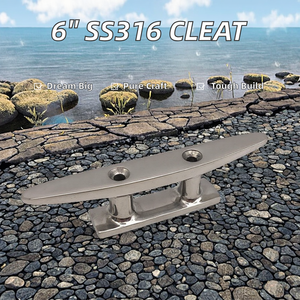 Nouveau matériel d'amarrage de corde de quai plat bas en acier inoxydable 316 taquet de mât <span class=keywords><strong>pour</strong></span> accessoires de <span class=keywords><strong>bateau</strong></span> de yacht de kayak de dériveur - Product Image 3