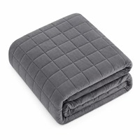 Couverture lestée en coton et fibre de bambou avec rembourrage en billes de verre, non toxique, anti-acariens, rafraîchissante et respirante, pour les quatre saisons