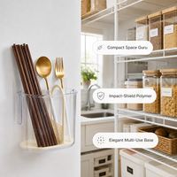 Support mural en plastique de qualité alimentaire pour baguettes avec égouttoir, idéal pour la cuisine et la maison