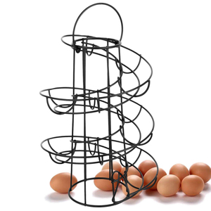 Estante moderno de Metal para refugio de huevos, 24 huevos, encimera de cocina, estante organizador de huevos, suministros de cocina para el hogar, estante de rodillos de almacenamiento en espiral - Product Image 1