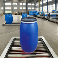 Fût en plastique bleu de 200 litres, HDPE, à ouverture supérieure, qualité alimentaire, recyclable, pour l'emballage de l'eau, des aliments, de l'huile, capacité de 55 gallons