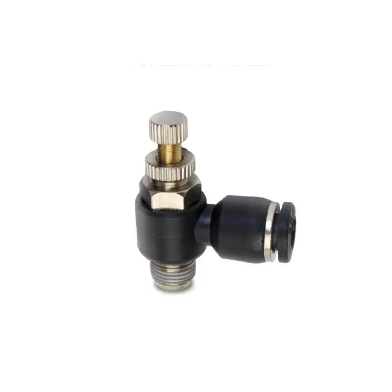 Đen SL Series 4 Mét Một Cảm Ứng Van Tiết Lưu Cho Khớp Nối Ống Nam Chủ Đề Đồng Và Brass Elbow Air Flow Kiểm Soát Tốc Độ Phù Hợp