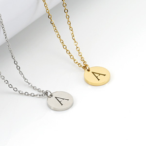 Zogxin Letter Pendant Necklace 18K Gold Plated Stainless Steel <b>Chain</b> <b>Initial</b> M Charm For Women Gift Jewelry - Product Image 3