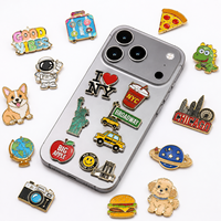 Autocollant de téléphone en métal sur mesure, adhésif 3M, alliage de zinc, mini autocollant 3D émaillé pour la décoration de coques de téléphone, ordinateurs portables, tablettes, DIY