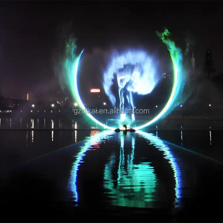 3D Hologram Outdoor Custom Design Water Movie Screen Projection Fountain Musical Dancing Water Show